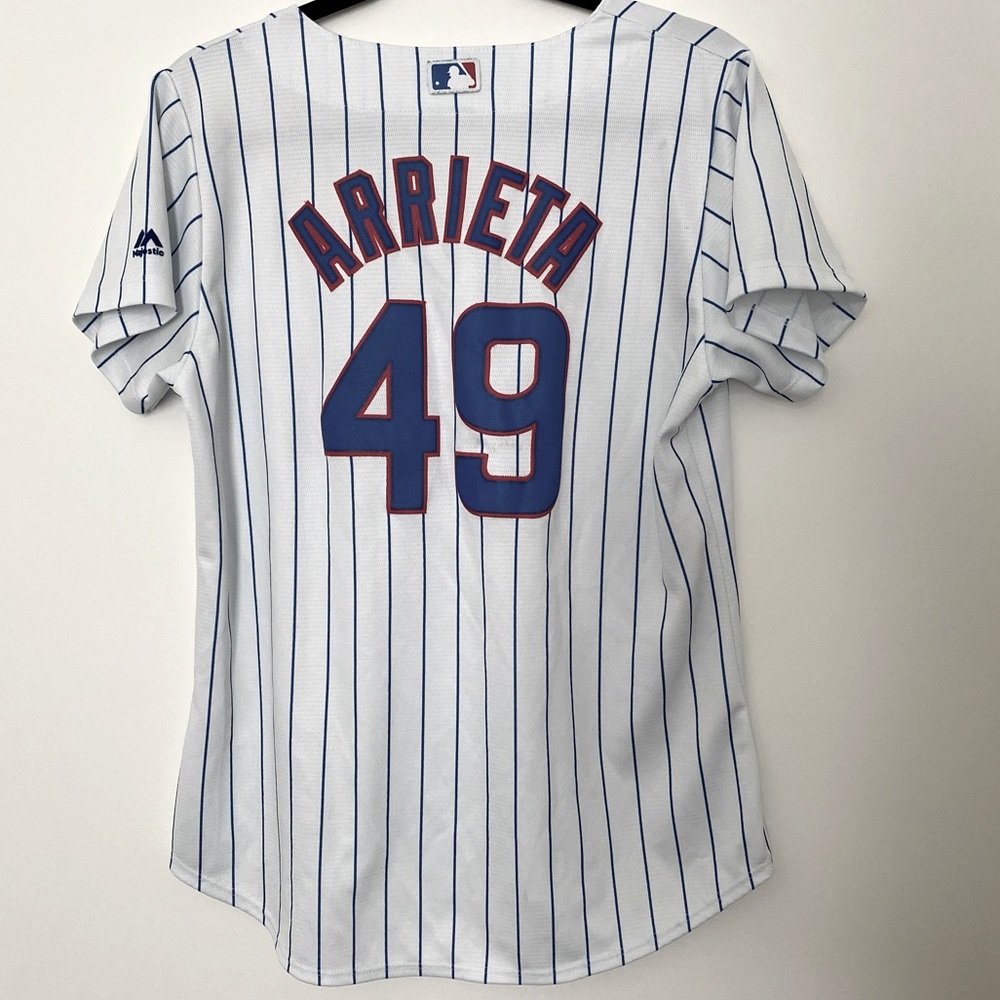 Cubs Jake Arrieta Jersey, S/M Women’s Fit, Youth Large
